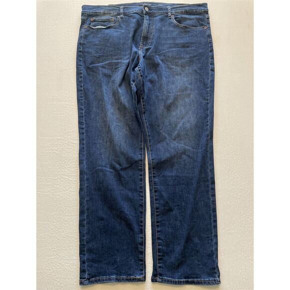 Lucky Brand 40 x‎ 30 410 Athletic Straight Stretch Dark Wash Flex Denim Jeans - Picture 1 of 10